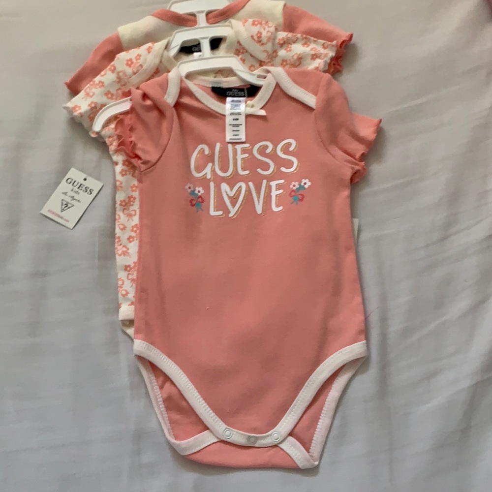 3 PK. BABY GUESS BRAND GIRL BODYSUITS